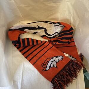 Denver Broncos NFL Scarf 70" Long 7" Wide Stripped Orange Blue Fringed